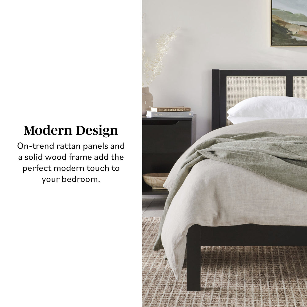 
                      
                        Yasmina Solid Wood Rattan Paneled Platform Bed (Queen or King)
                      
                    