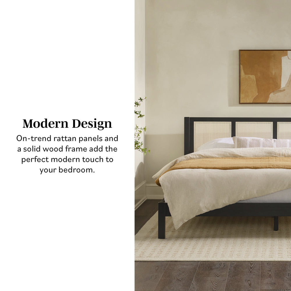 
                      
                        Yasmina Solid Wood Rattan Paneled Platform Bed (Queen or King)
                      
                    