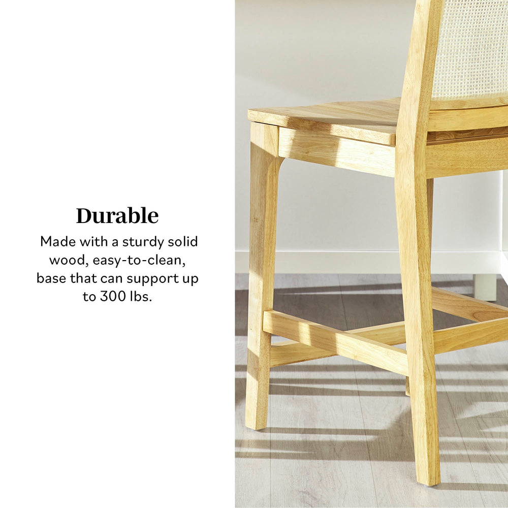 
                      
                        Catalina Solid Wood Bar Stool with Rattan Back Insert, Set of 2
                      
                    