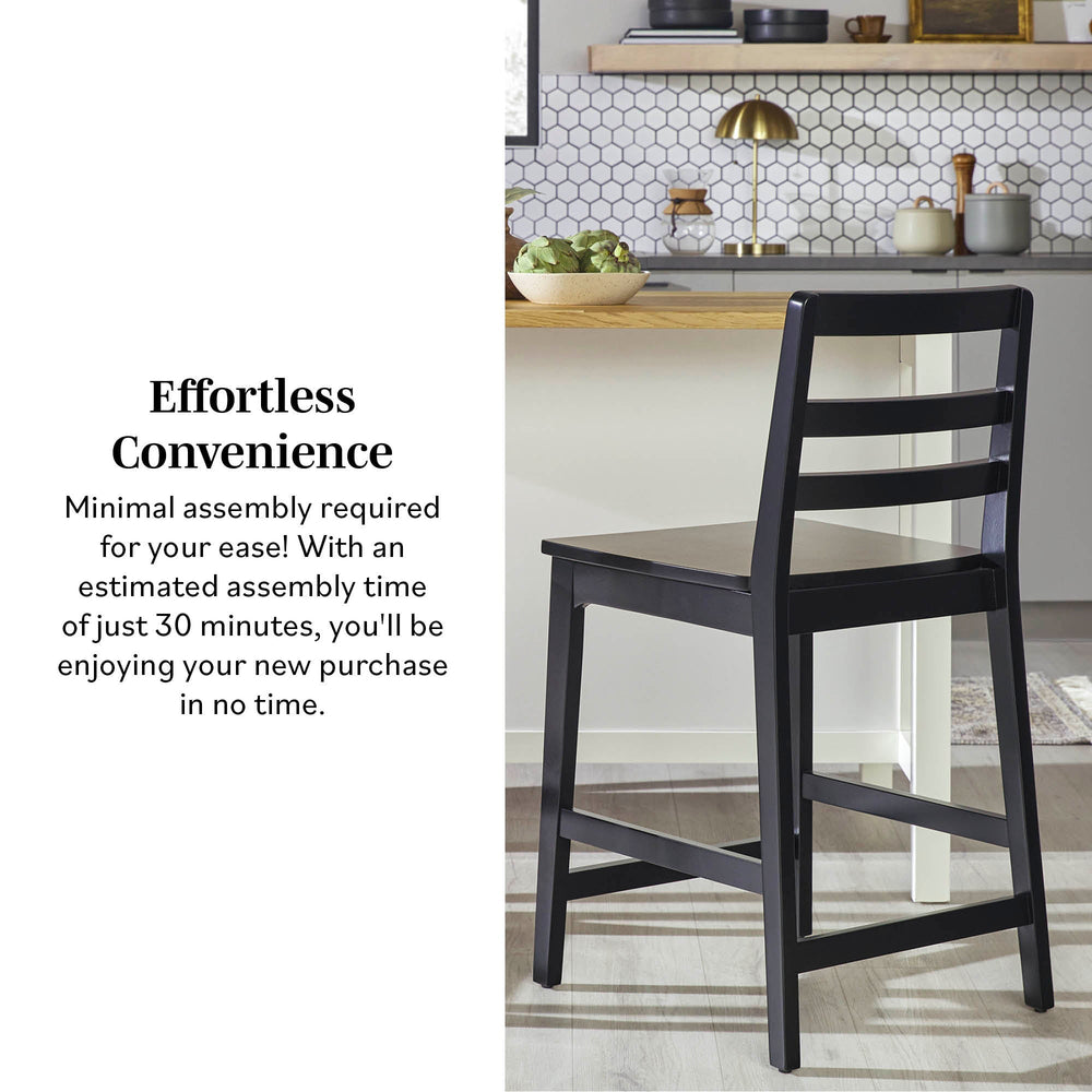 
                      
                        Erekson Solid Wood Ladder Back Bar Stool, Set of 2
                      
                    