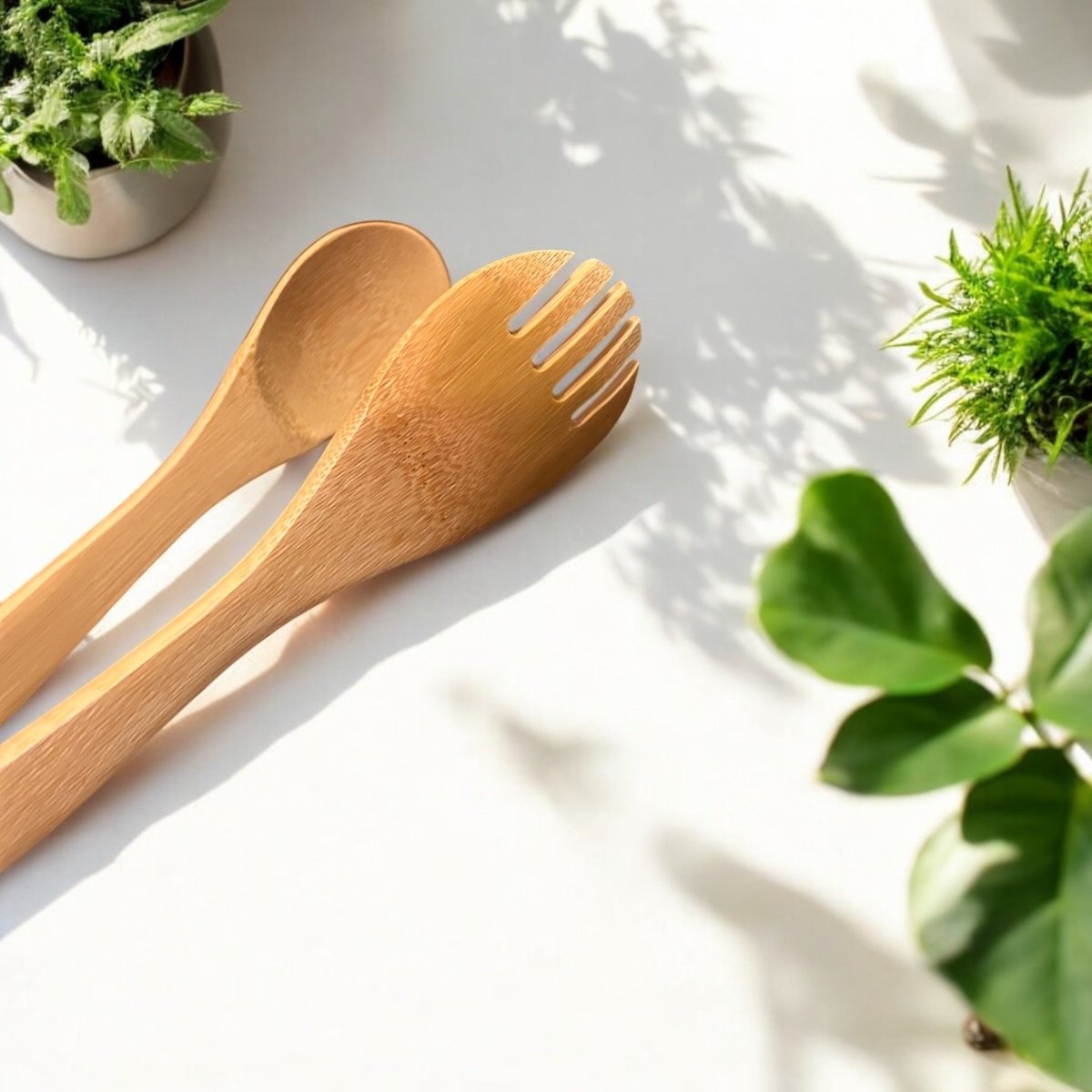 Bamboo Switch 12" Bamboo Serving Tong with Fork End - lily & onyx