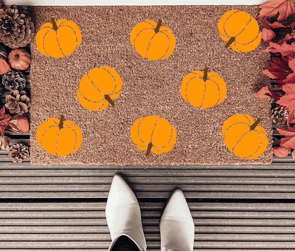 Orange Pumpkin Pattern Doormat