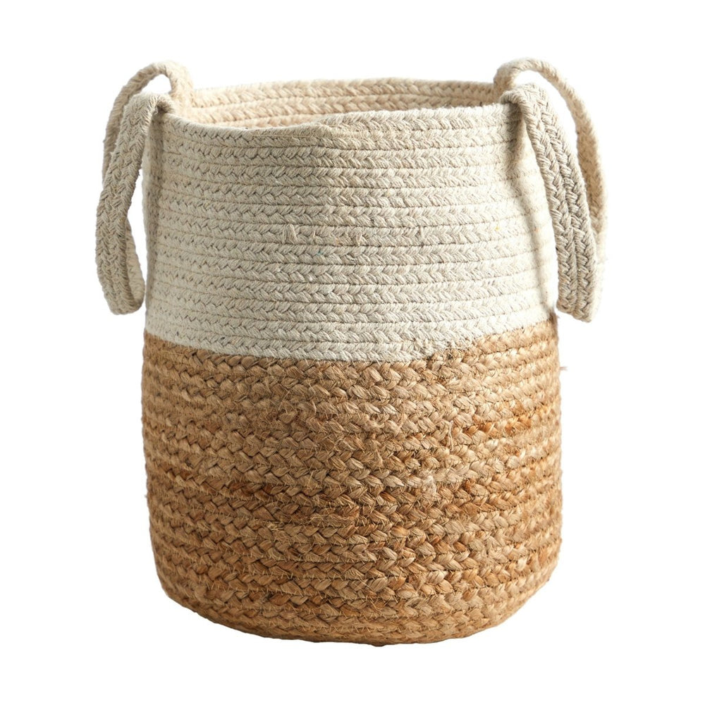 Nearly Natural 12.5” Handmade Natural Jute and Cotton Planter - lily & onyx