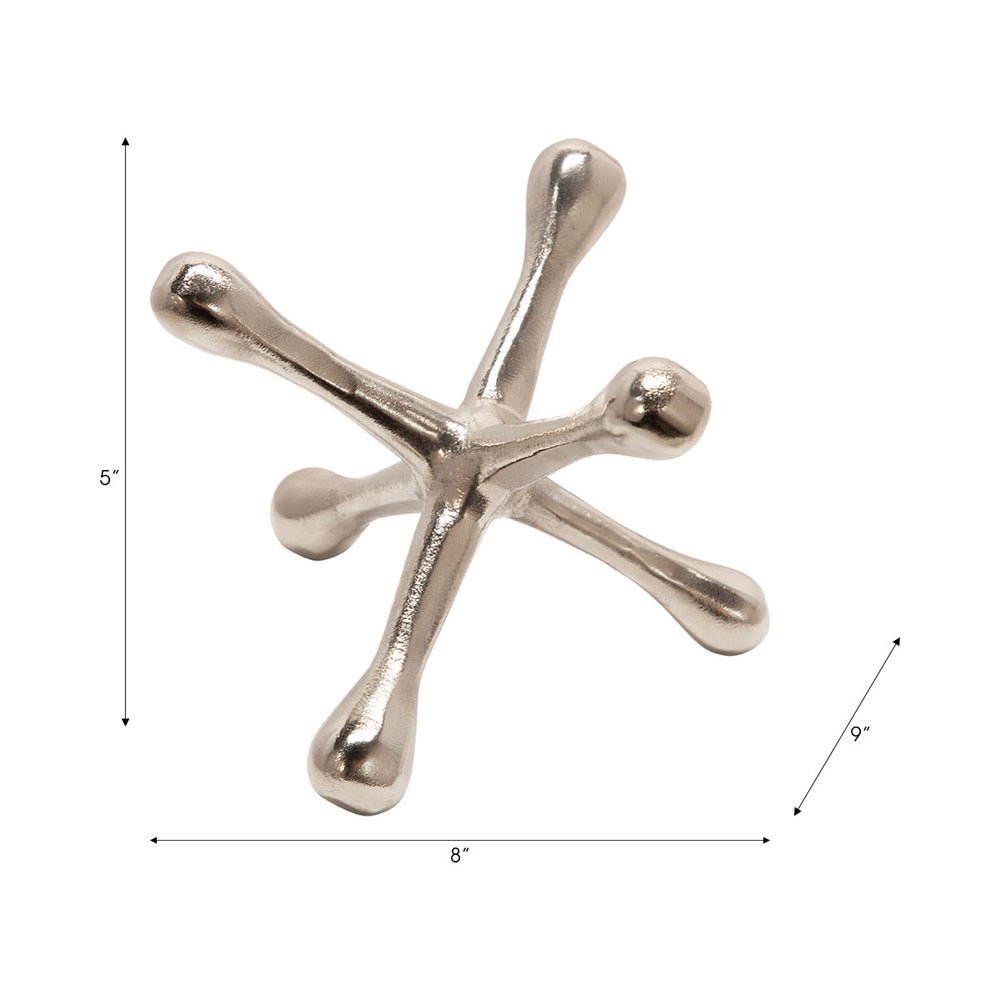 
                      
                        Metal Decorative Jack Sculpture in Silver, 8"
                      
                    