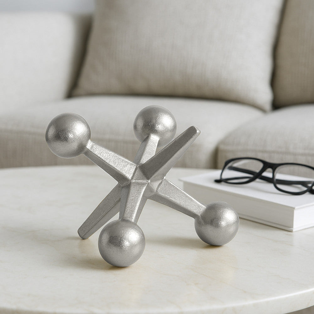 
                      
                        Metal Decorative Jack Sculpture in Silver, 5"
                      
                    