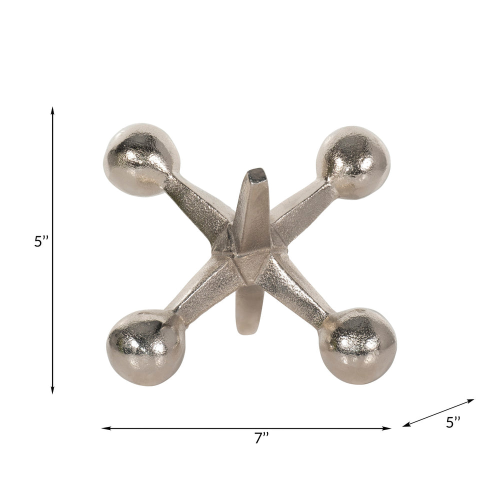 
                      
                        Metal Decorative Jack Sculpture in Silver, 5"
                      
                    