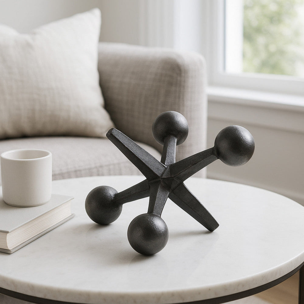Decorative Jack Sculpture in Black, 5"