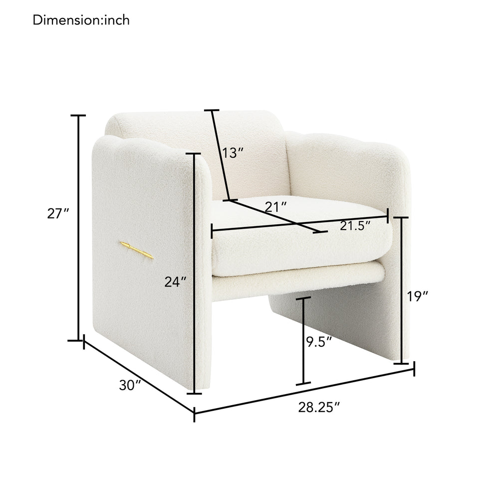 
                      
                        Modern Teddy Cloud Arm Chair, White
                      
                    