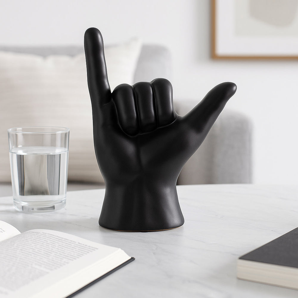 
                      
                        Hang Loose Hand Sculpture in Matte Black, 7"
                      
                    