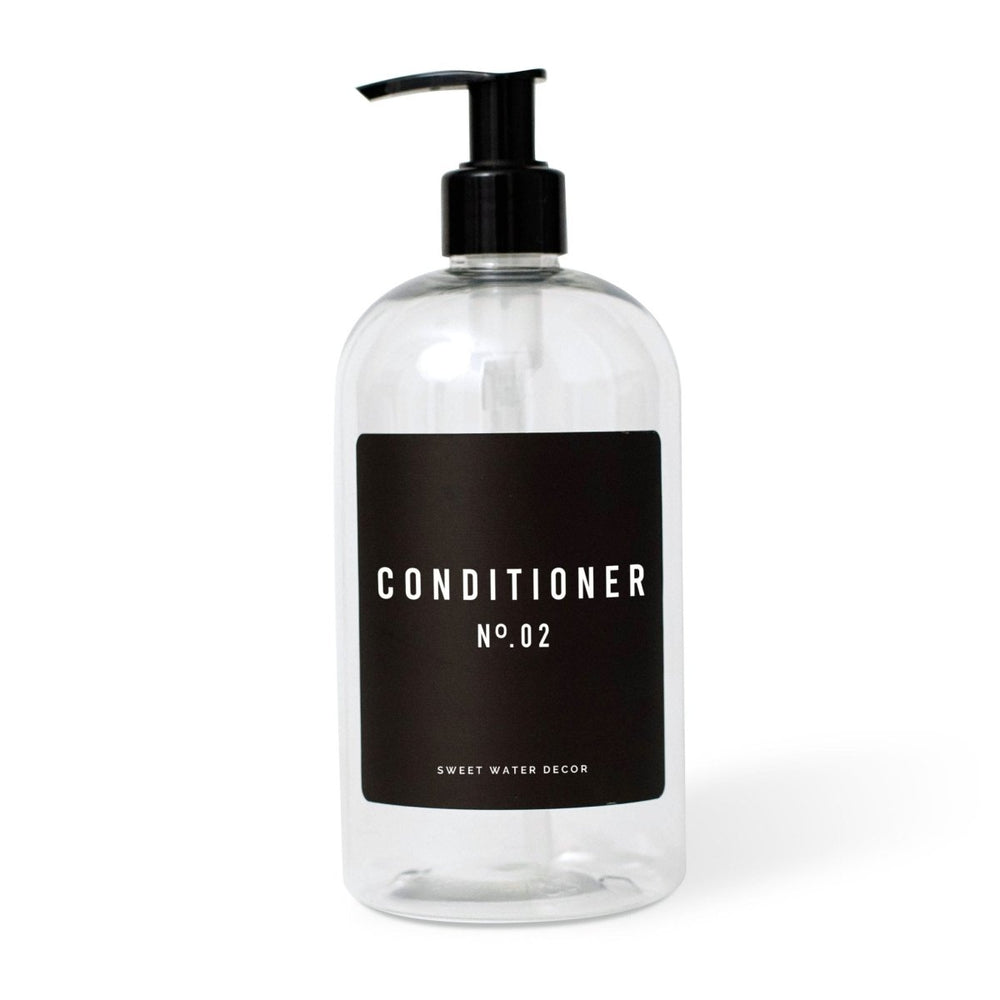 Sweet Water Decor 16oz Clear Plastic Conditioner Dispenser - Black Label - lily & onyx