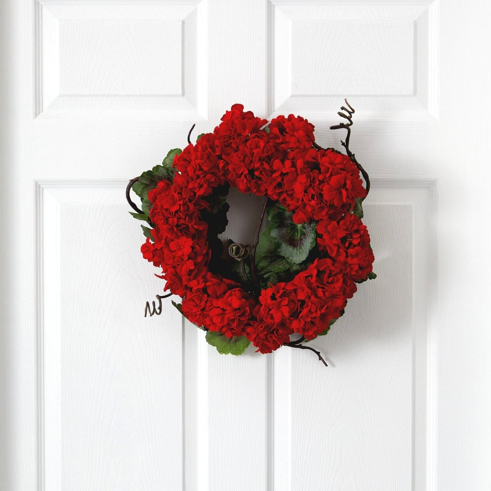 
                      
                        Nearly Natural 17” Geranium Wreath - lily & onyx
                      
                    