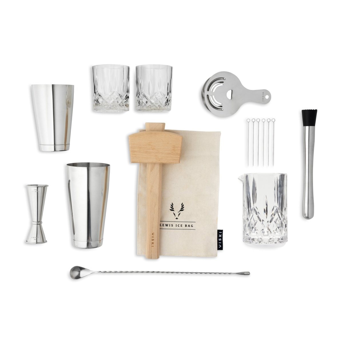 Viski 17 - Piece Stainless Steel Barware Set - lily & onyx
