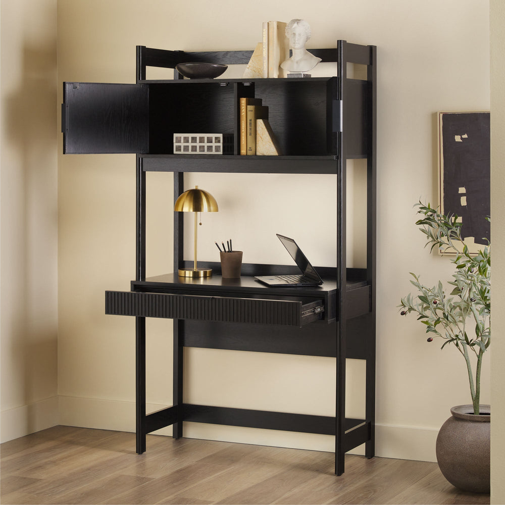 
                      
                        Holmes Modern Scandinavian Reeded Writing Desk with USB
                      
                    