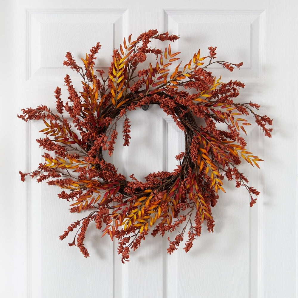 
                      
                        Nearly Natural 18” Harvest Berry Artificial Wreath - lily & onyx
                      
                    