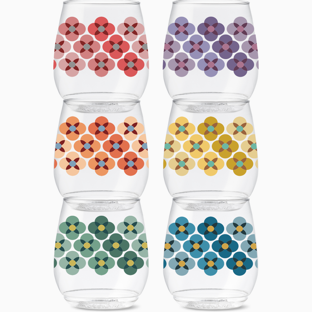 70's Flower Pattern - POP 14oz Vino
