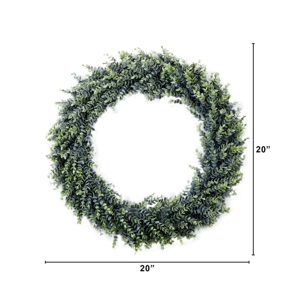 
                      
                        Nearly Natural 20” Artificial Eucalyptus Boxwood Wreath - lily & onyx
                      
                    