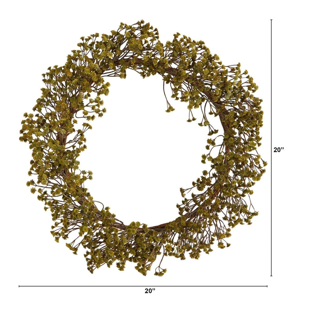 
                      
                        Nearly Natural 20” Autumn Gypsophila Artificial Wreath - lily & onyx
                      
                    