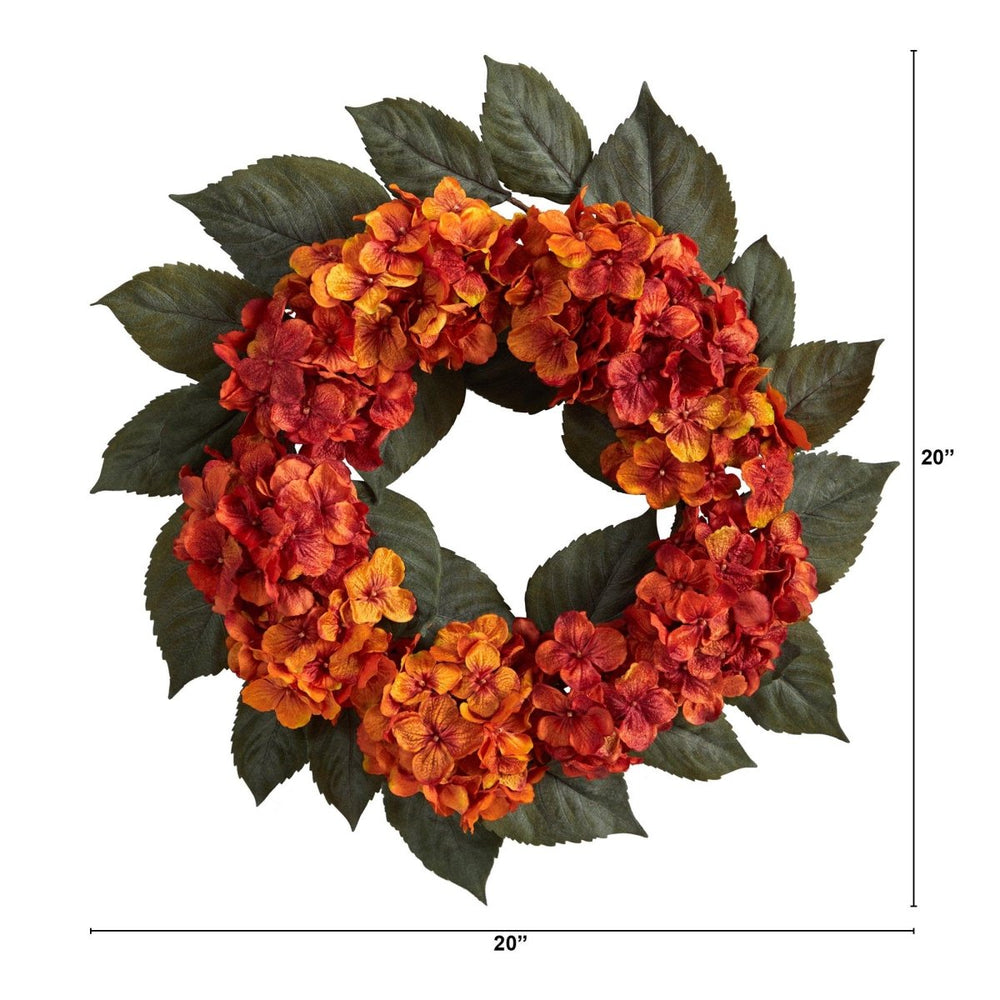 
                      
                        Nearly Natural 20” Autumn Hydrangea Artificial Wreath - lily & onyx
                      
                    