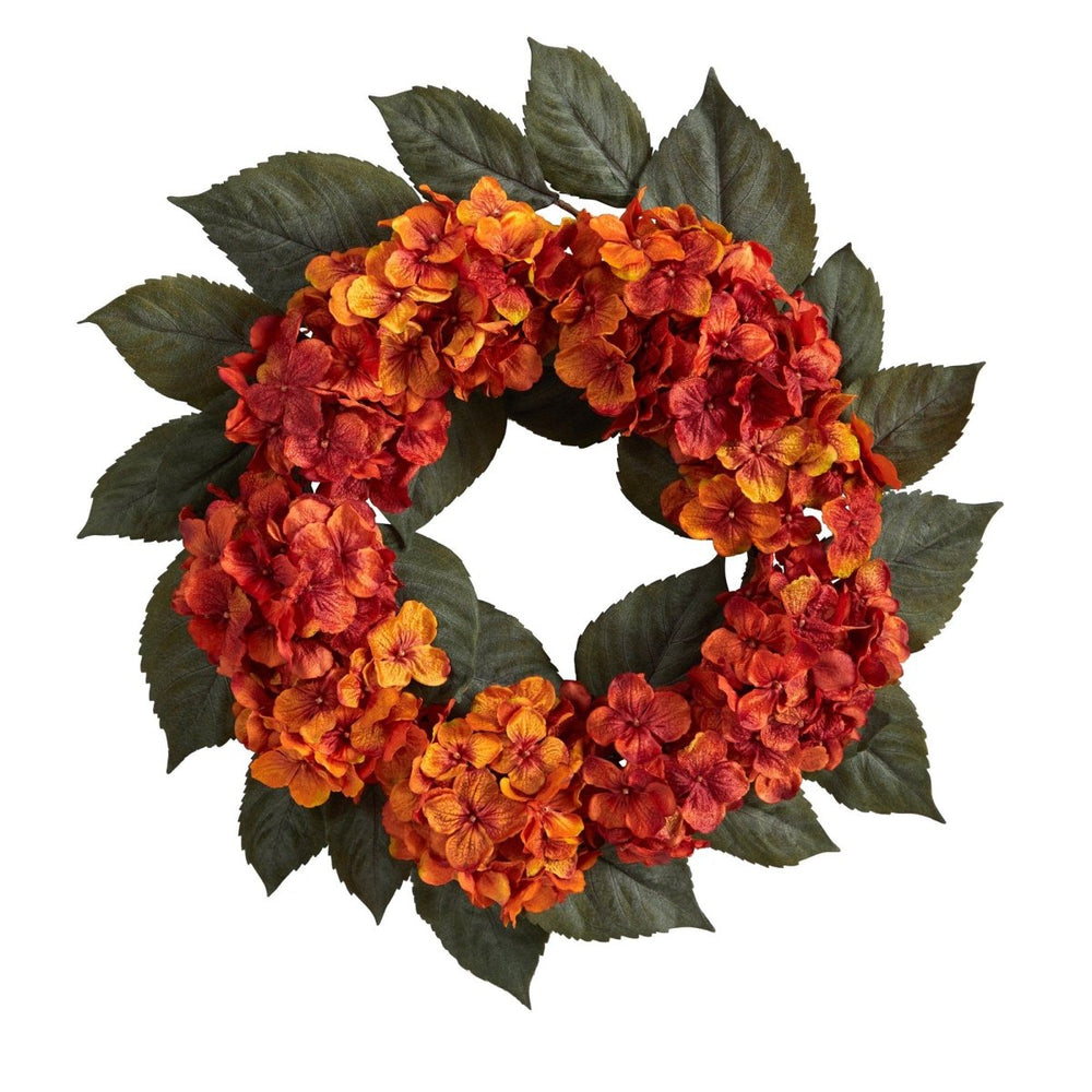 
                      
                        Nearly Natural 20” Autumn Hydrangea Artificial Wreath - lily & onyx
                      
                    