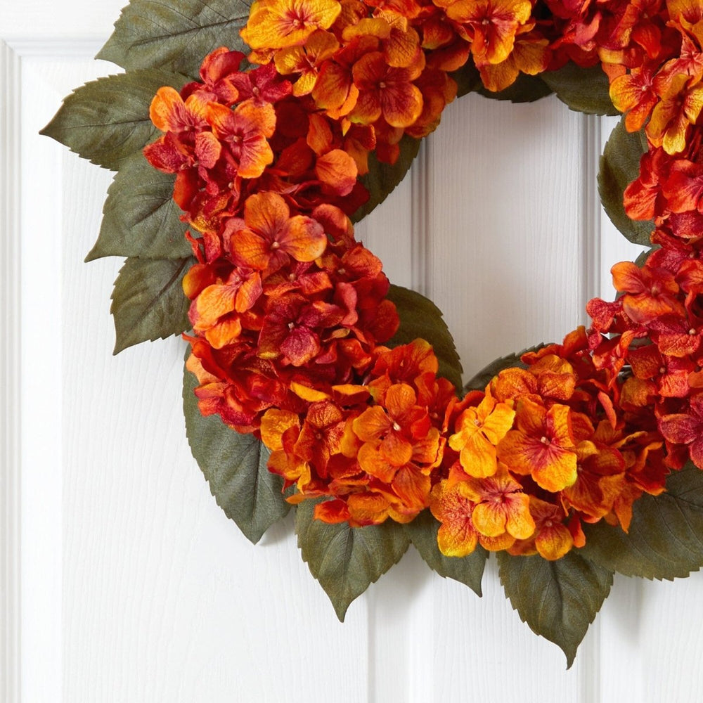 
                      
                        Nearly Natural 20” Autumn Hydrangea Artificial Wreath - lily & onyx
                      
                    