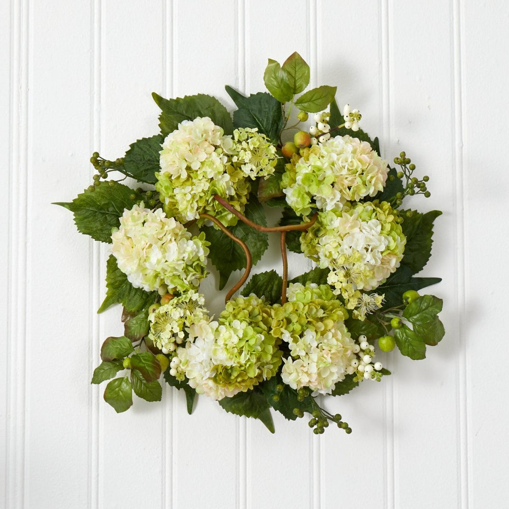 
                      
                        Nearly Natural 22” Artificial Hydrangea Wreath - lily & onyx
                      
                    