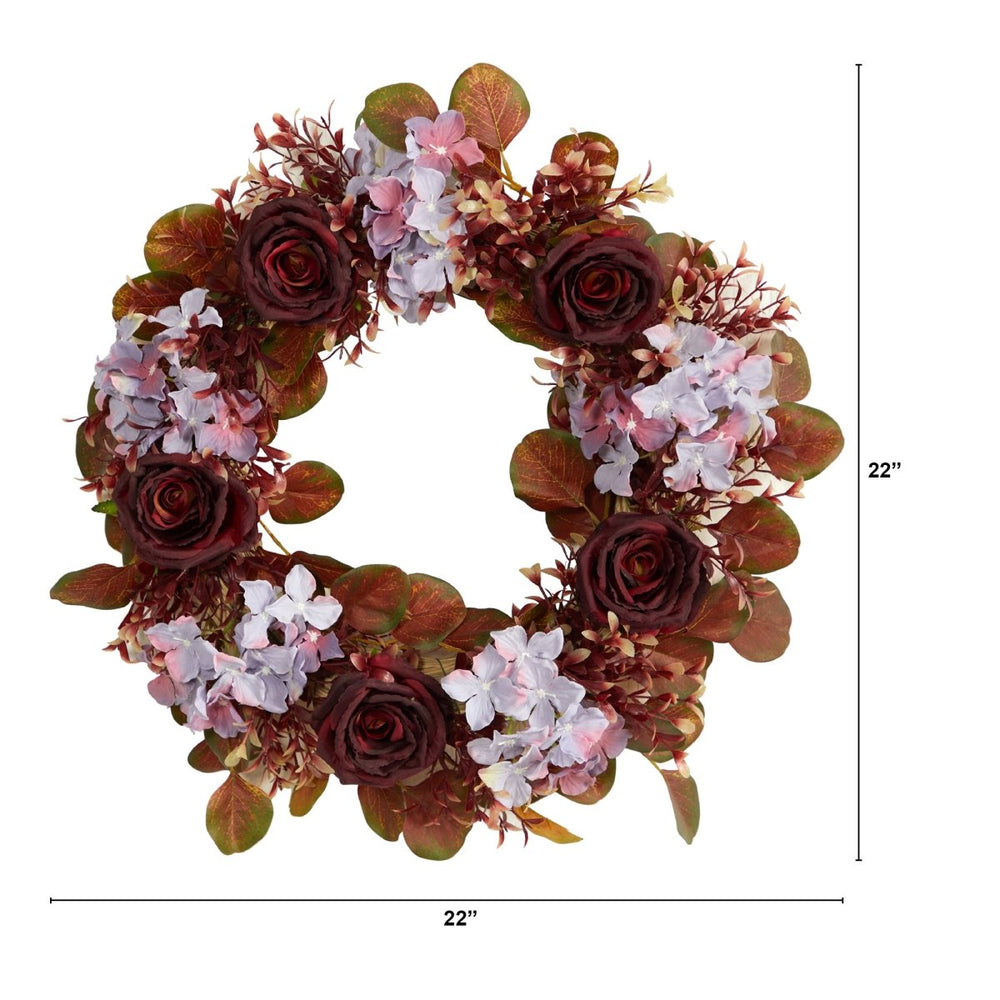 
                      
                        Nearly Natural 22” Fall Hydrangea and Rose Autumn Artificial Wreath - lily & onyx
                      
                    