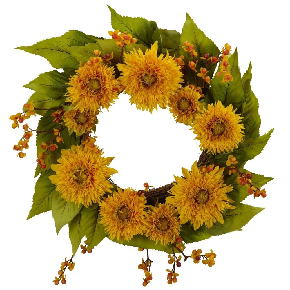 
                      
                        Nearly Natural 22" Golden Sunflower Wreath - lily & onyx
                      
                    