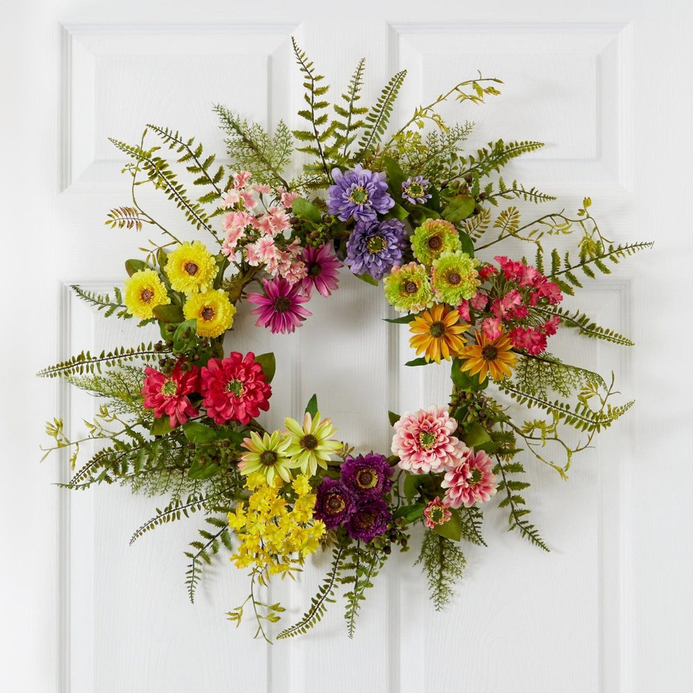 
                      
                        Nearly Natural 22" Mixed Flower Wreath - lily & onyx
                      
                    