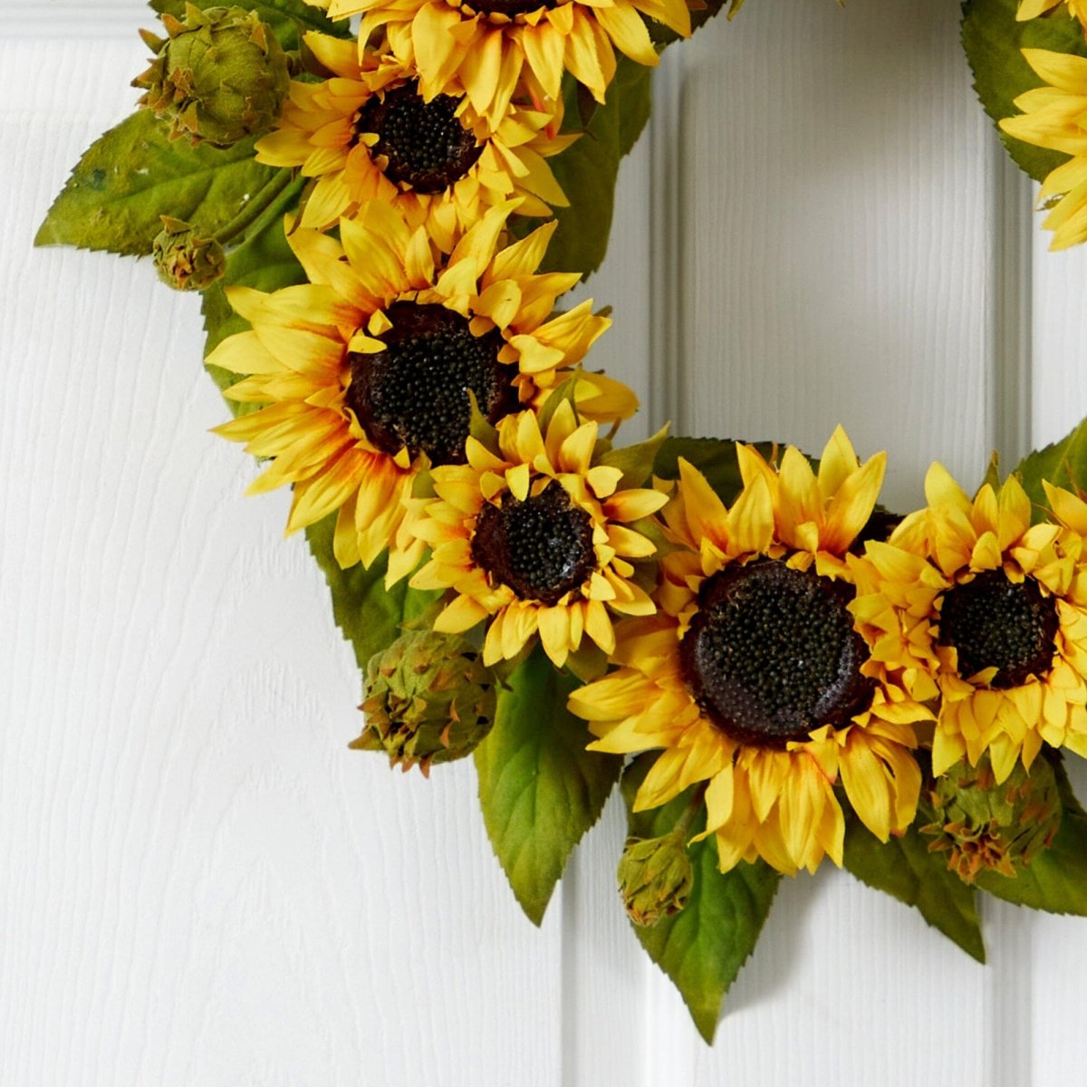 Nearly Natural 22" Sunflower Wreath - lily & onyx