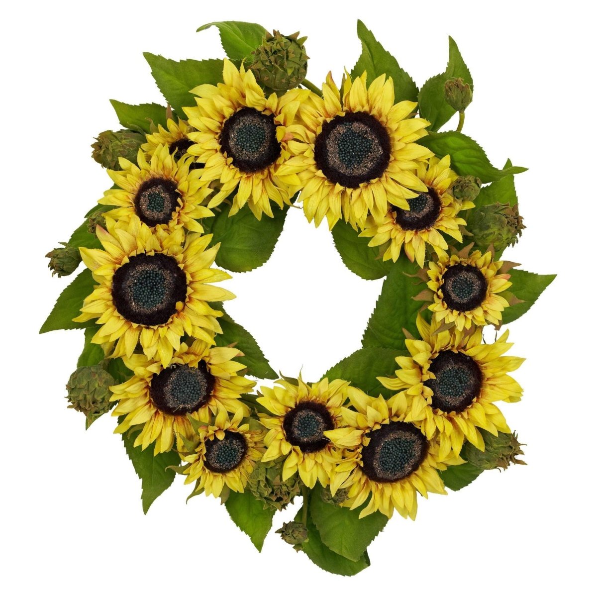 Nearly Natural 22" Sunflower Wreath - lily & onyx