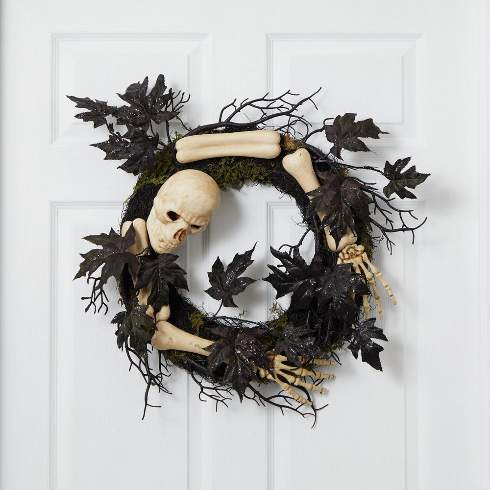 
                      
                        Nearly Natural 24" Halloween Skull and Bones Wreath - lily & onyx
                      
                    