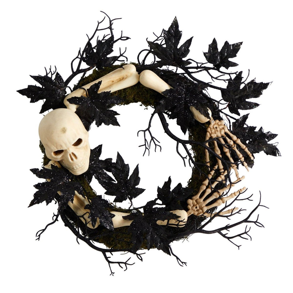 
                      
                        Nearly Natural 24" Halloween Skull and Bones Wreath - lily & onyx
                      
                    