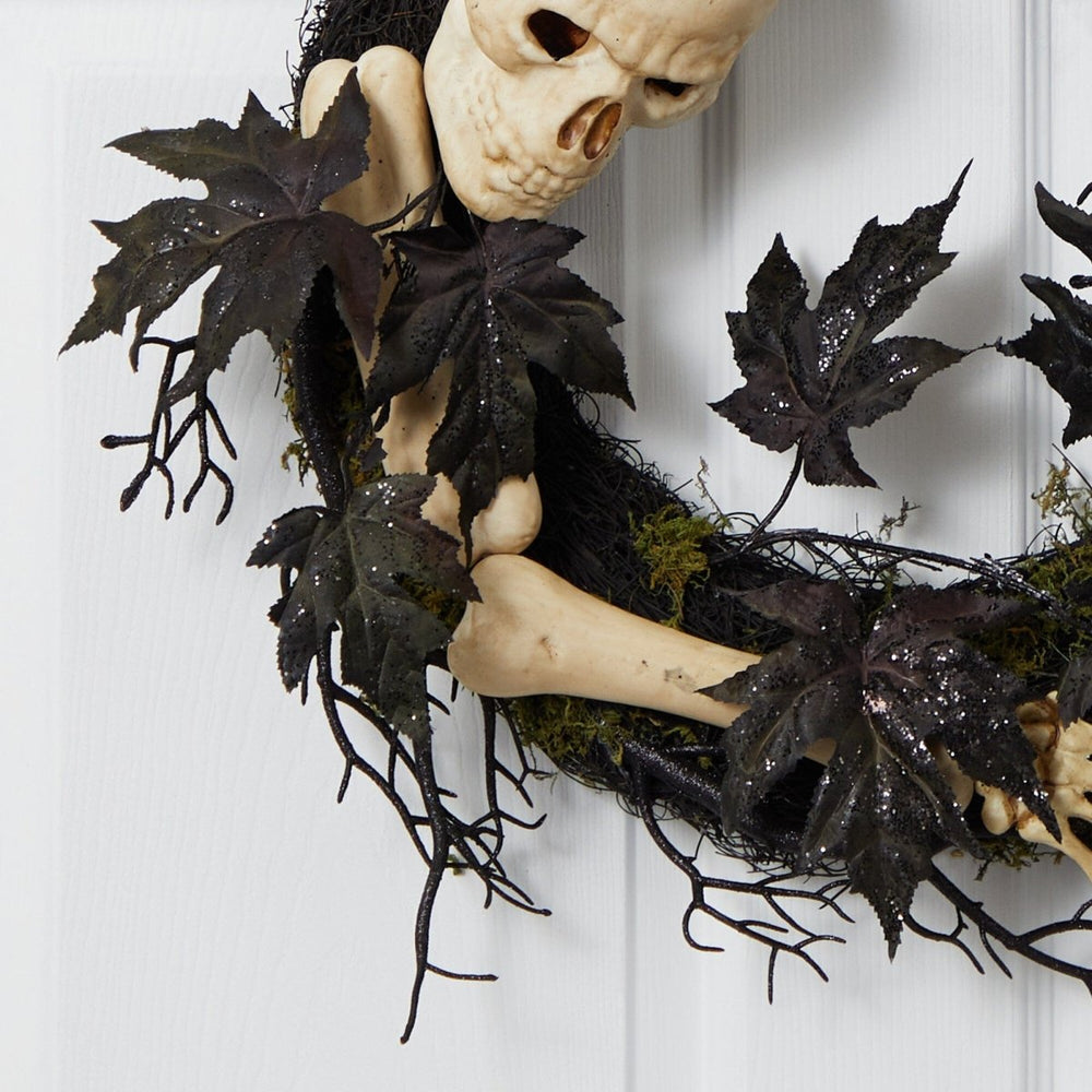 
                      
                        Nearly Natural 24" Halloween Skull and Bones Wreath - lily & onyx
                      
                    