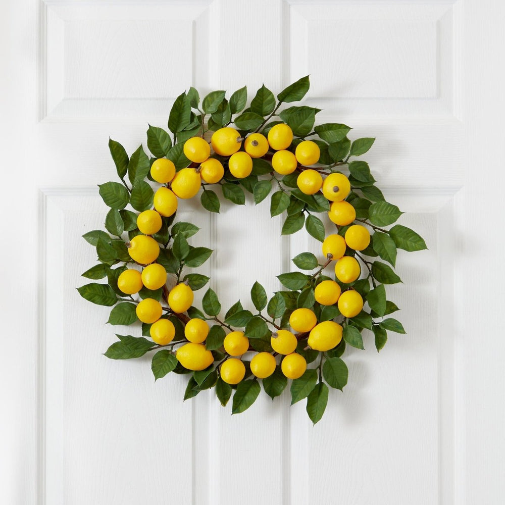 Nearly Natural 24” Lemon Wreath - lily & onyx