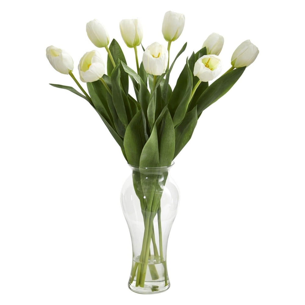 Nearly Natural 24” Tulips with Vase - lily & onyx