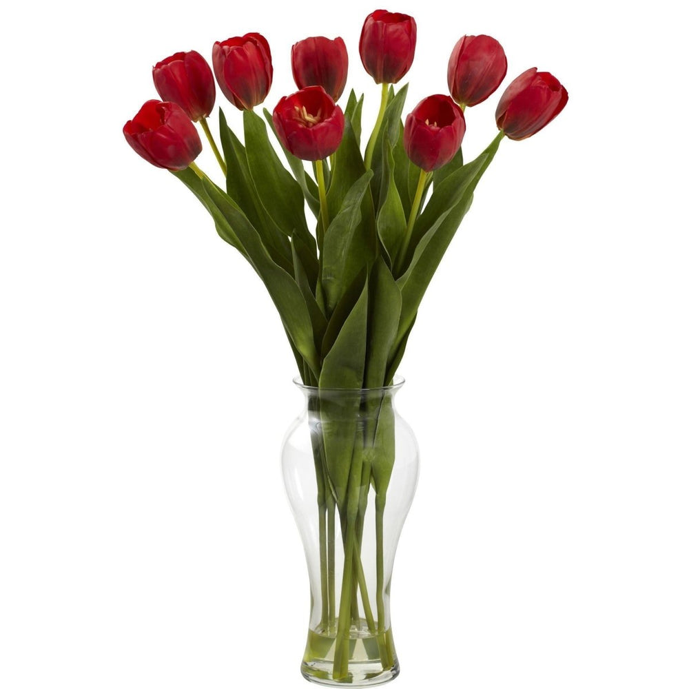 Nearly Natural 24” Tulips with Vase - lily & onyx