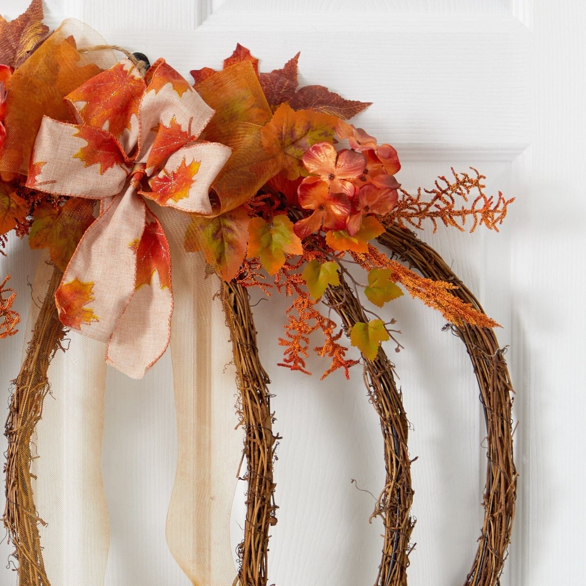 Nearly Natural 26” Autumn Pumpkin Artificial Vine Fall Wreath - lily & onyx