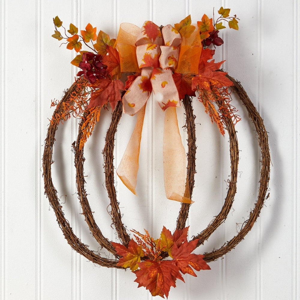 
                      
                        Nearly Natural 26” Autumn Pumpkin Artificial Vine Fall Wreath - lily & onyx
                      
                    