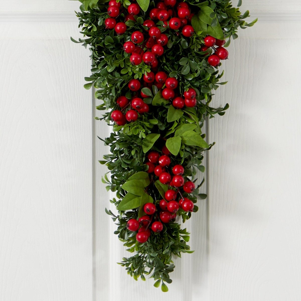 Nearly Natural 26” Berry Boxwood Teardrop Swag Garland - lily & onyx