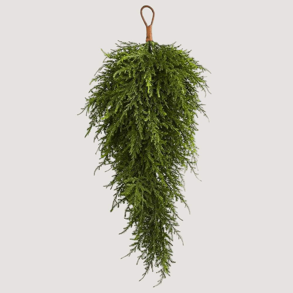 Nearly Natural 26” Cedar Artificial Teardrop Swag Garland, Set of 2 - lily & onyx