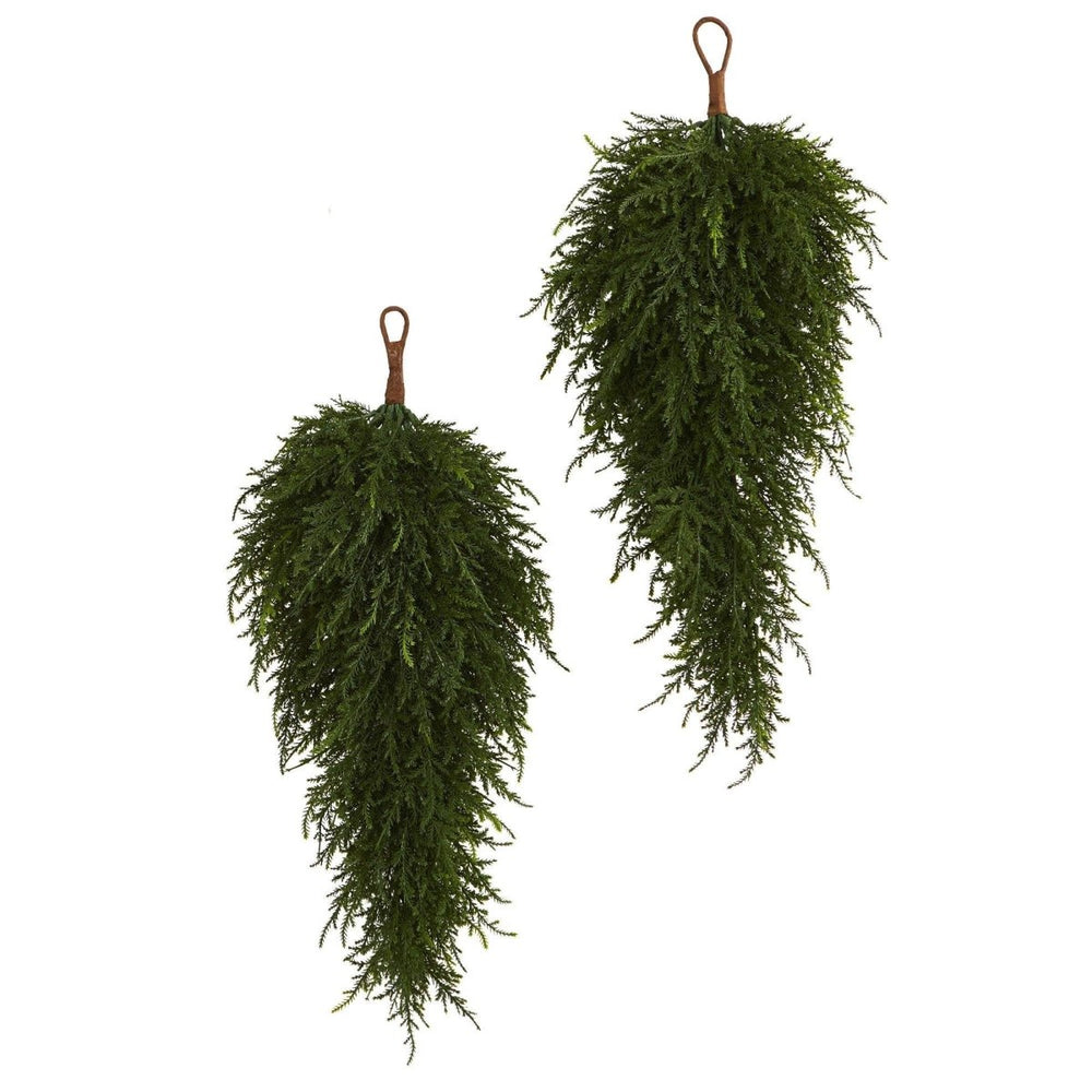 
                      
                        Nearly Natural 26” Cedar Artificial Teardrop Swag Garland, Set of 2 - lily & onyx
                      
                    