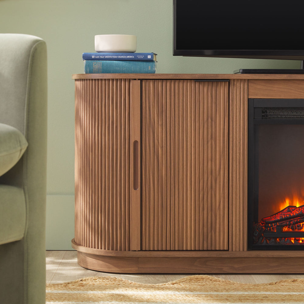 
                      
                        Chloe Modern Scandinavian Reeded Fireplace TV Stand
                      
                    