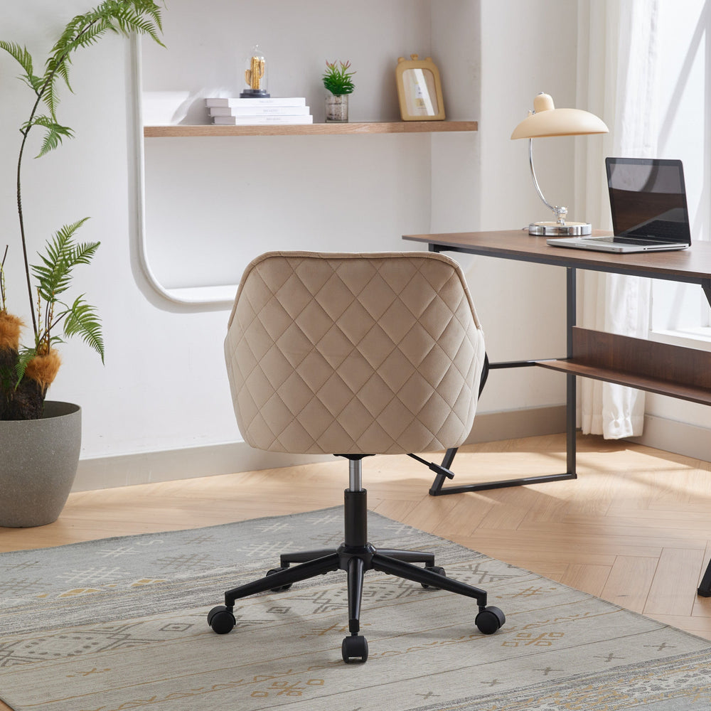 
                      
                        Light Camel Quilted Velvet Office Desk Chair
                      
                    
