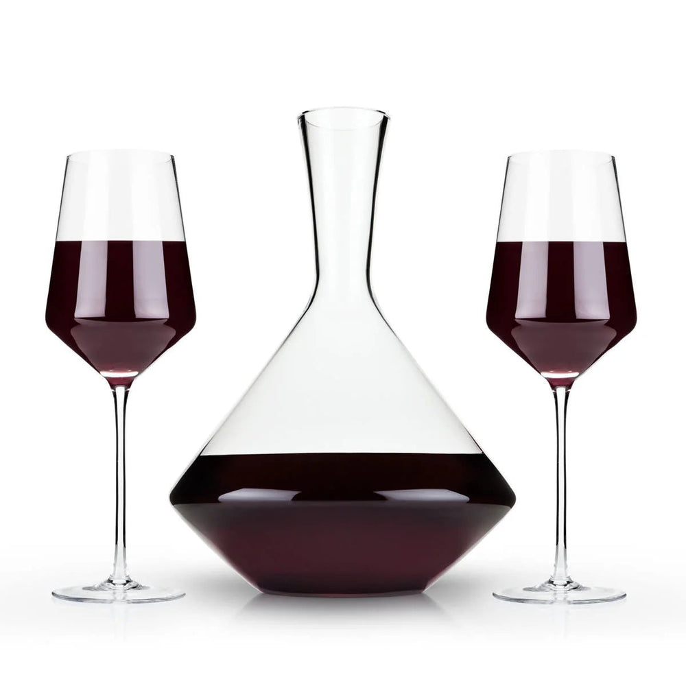 Viski 3 Piece Angled Crystal Bordeaux Set - lily & onyx