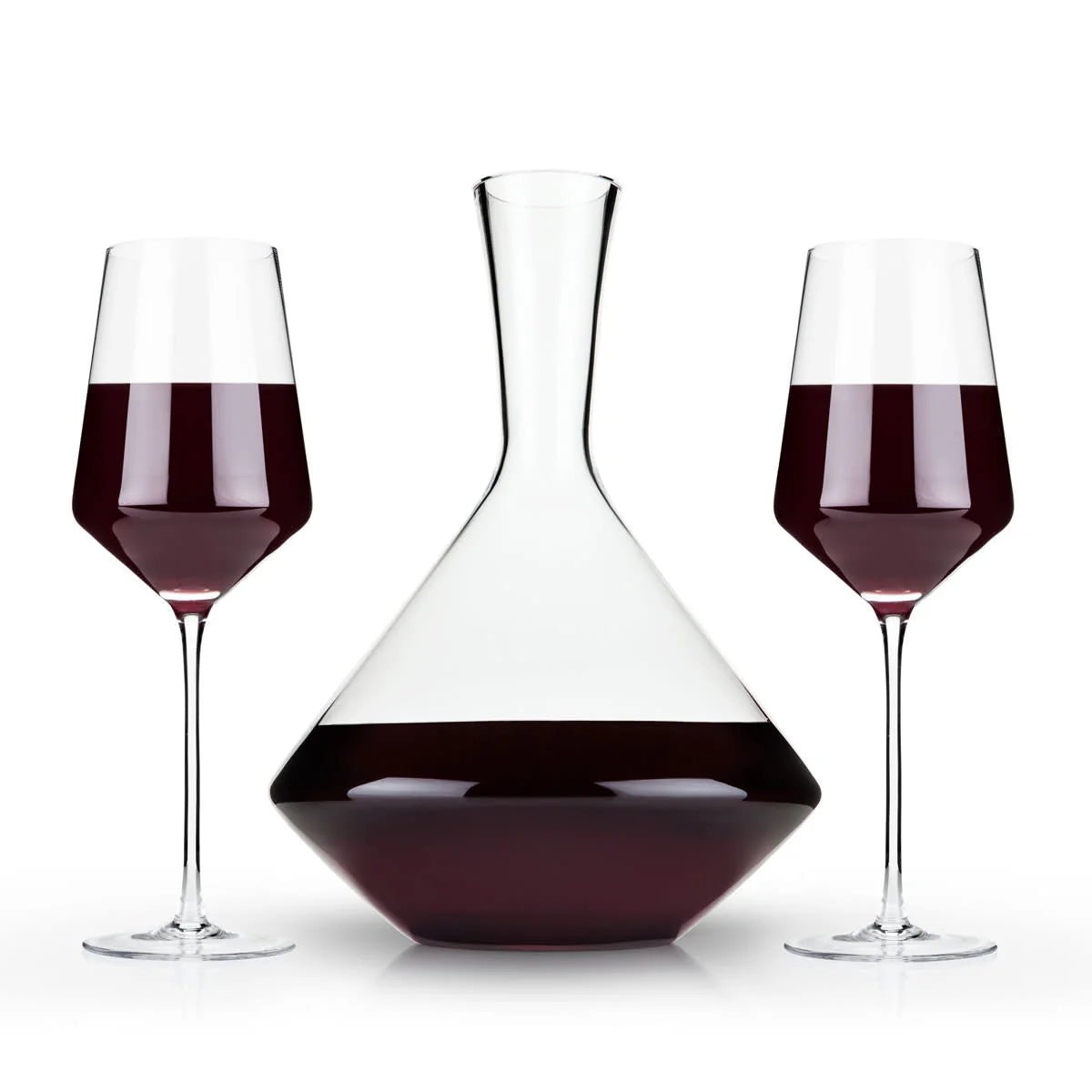 Viski 3 Piece Angled Crystal Bordeaux Set - lily & onyx