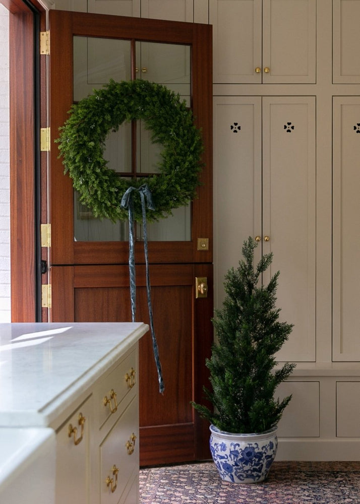 Afloral 30" Artificial Winter Cedar and Juniper Wreath - lily & onyx
