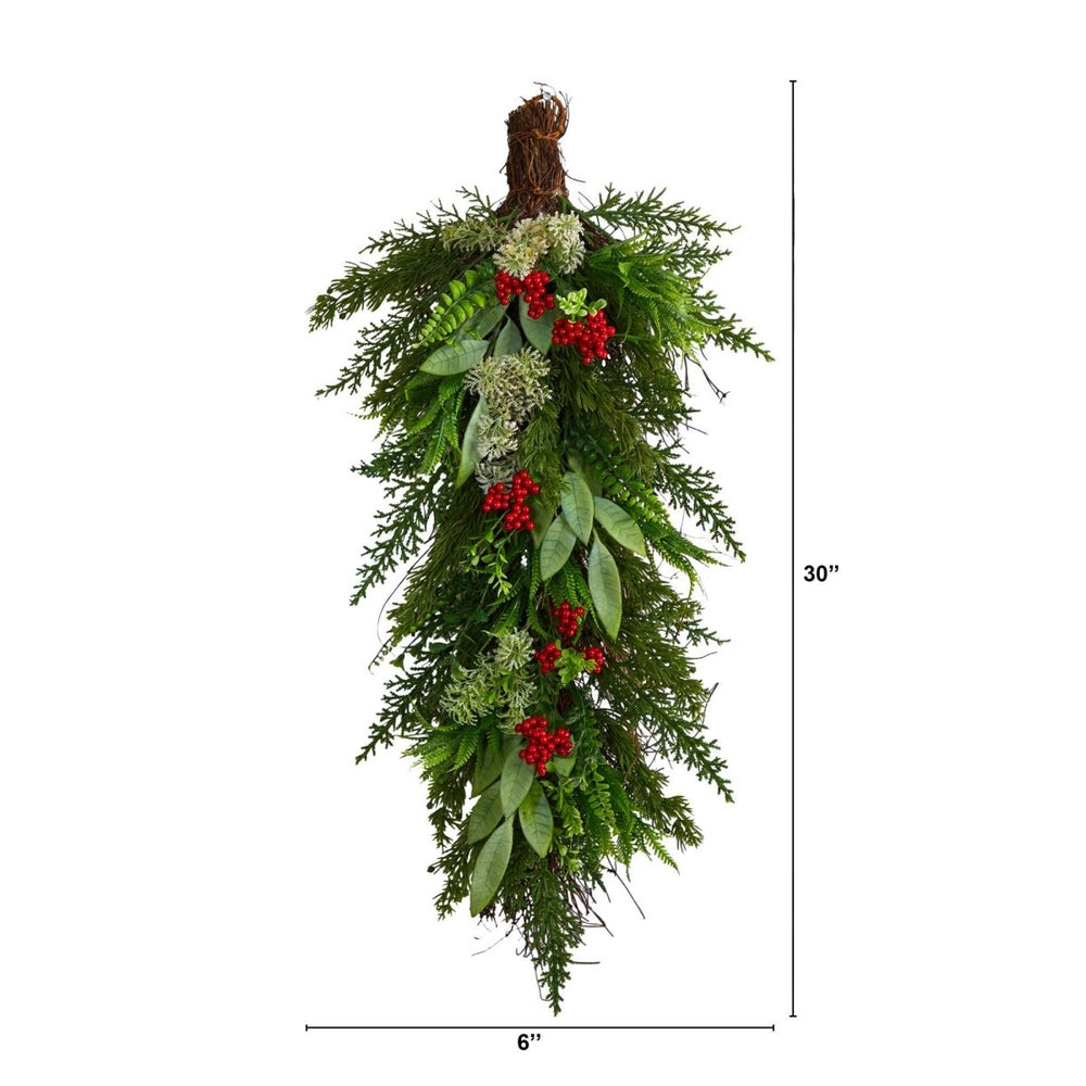 
                      
                        Nearly Natural 30” Cedar and Berry Artificial Christmas Swag Garland - lily & onyx
                      
                    