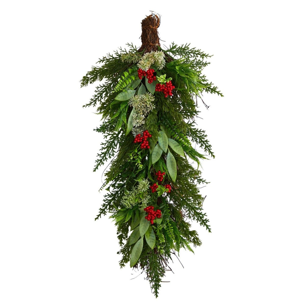 
                      
                        Nearly Natural 30” Cedar and Berry Artificial Christmas Swag Garland - lily & onyx
                      
                    