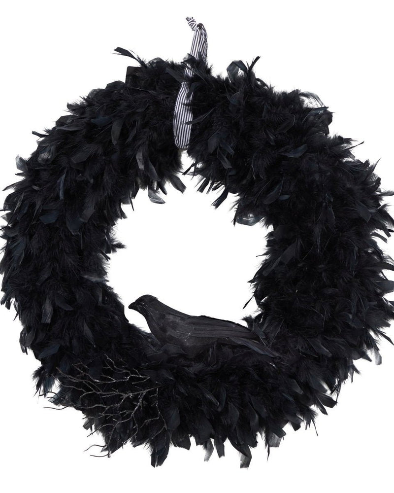 
                      
                        Nearly Natural 30" Halloween Raven Feather Wreath - lily & onyx
                      
                    