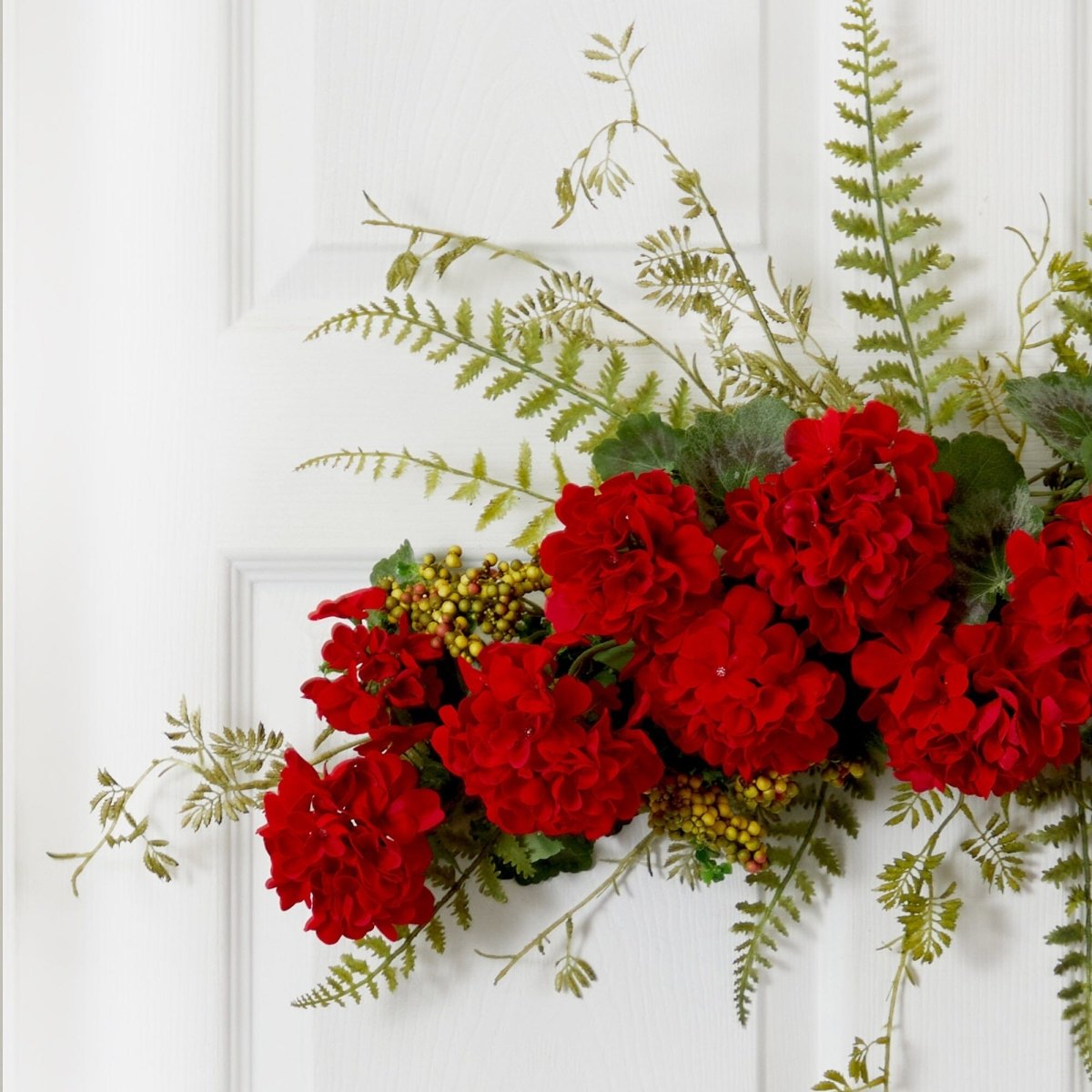Nearly Natural 32” Geranium and Berry Swag Garland - lily & onyx